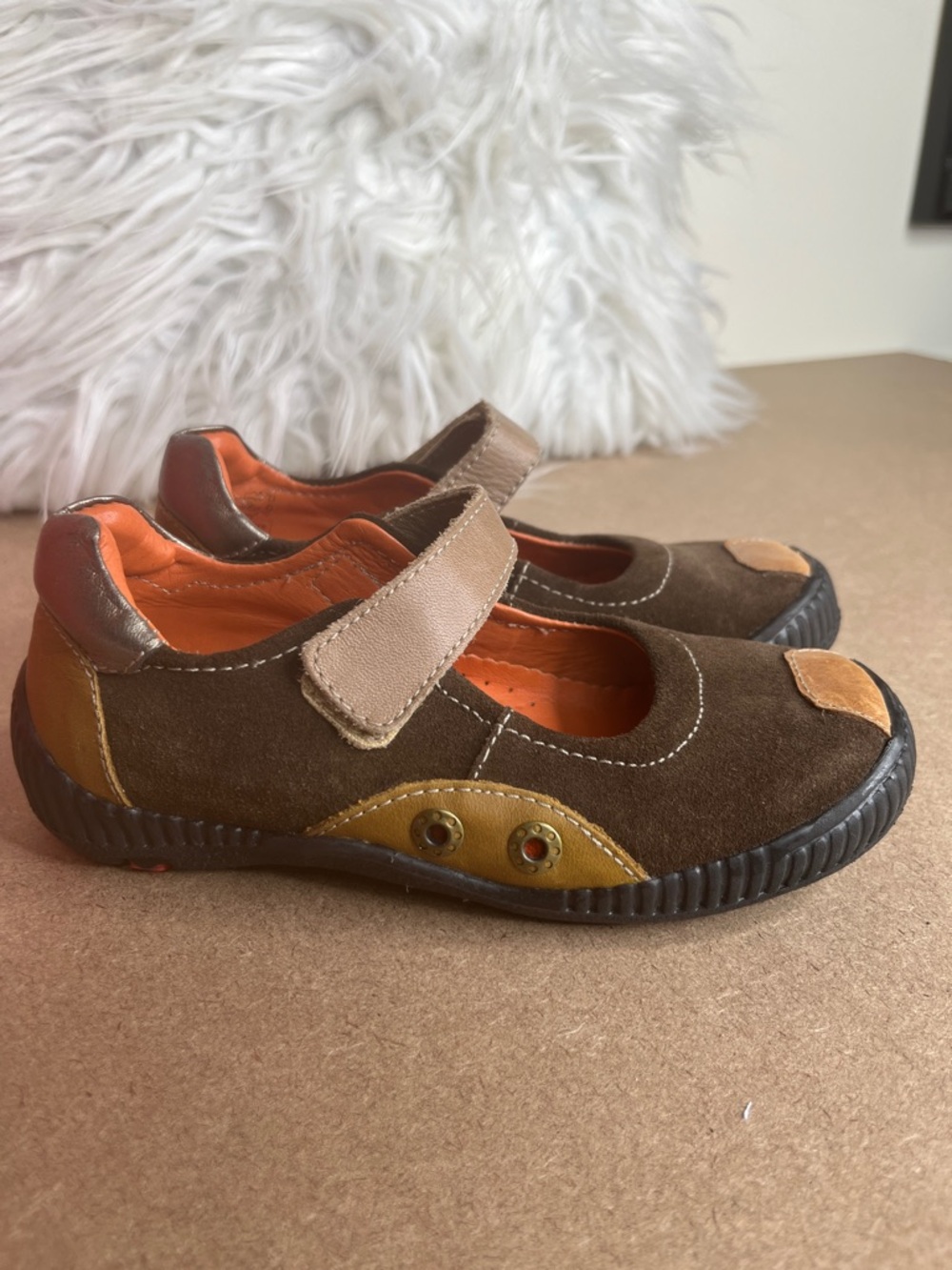 Brown Suede Mary Jane Sandals Kid Express Skylar Size 11 - 11.5